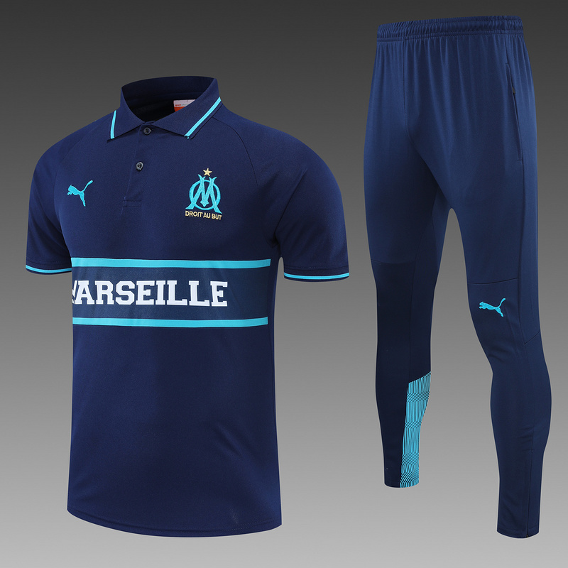 AAA Quality Marseilles 22/23 Navy Blue Training Kit Jerseys